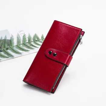 

Wallet Female PU Leather Wallet Women's clutch Leisure Purse Style Women Wallets Long Coin Purse Card Holders Carteras Red