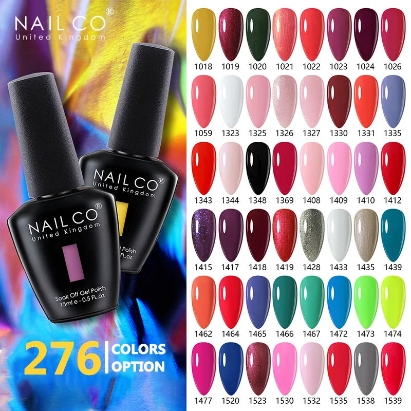 

NAILCO 15ml Color Gel Polish Gel Nail Polish All For Manicure Semi Permanent Soak Off Gel UV LED Varnishes Base Top Coat Esmalte