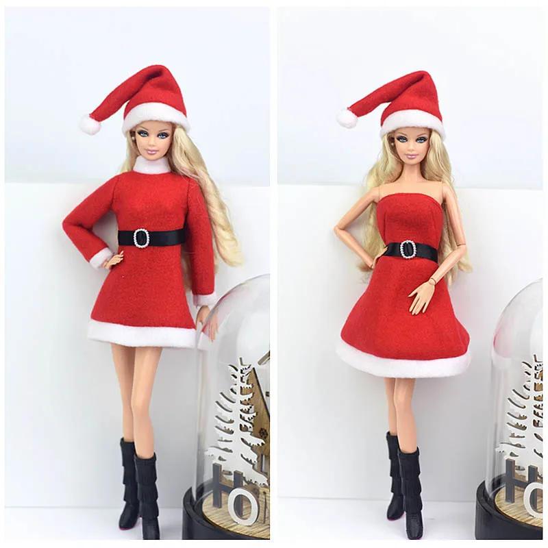 Ручной работы Merry Новогодний костюм для кукла блайз платье для девочки ясельного возраста и изображением Красной шляпы, обувь на высоком каблуке Одежда для куклы Барби аксессуары для кукол игрушки