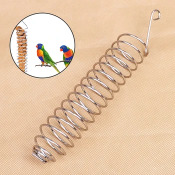 

Stainless Steel Parrot Food Fruit Feeding Natural Foraging Device Bird Feeder For Parrots Or Birds Food Fruit Basket Toy Feeding