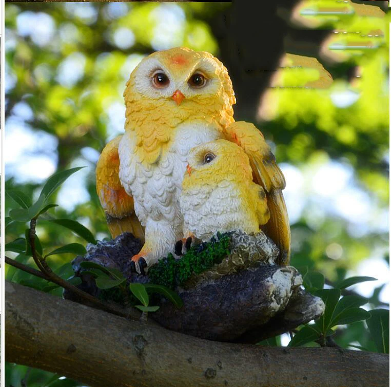 

Outdoor Gardening Simulation Animal Ornament Resin Owl Bird Crafts Courtyard Park Figurines Decoration Villa Lawn Tree Sculpture