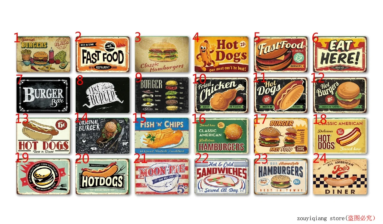 Оловянная вывеска для фаст-фуда винтажная металлическая винтажный Настенный