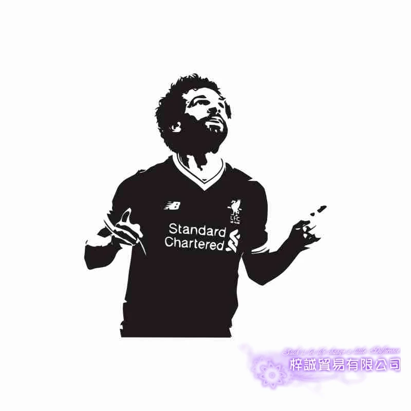 DCTAL Mohamed Salah Football Player Sticker Sports Soccer Car Decal Helmets Kids Room Posters Vinyl Wall Decals