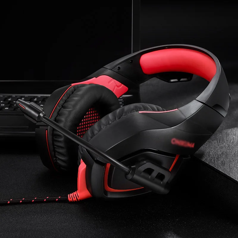 3,5 мм для ONIKUMAA PC PS4 Esports игровая гарнитура наушники с освещением анти-шум сабвуфер наушники K1-B светодиодный свет