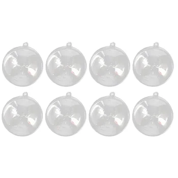 

12Pcs 6cm Transparent Plastic Ball Fill-able Hollow Sphere Snap-On Ball Xmas Hanging Ornament Party Wedding Decor