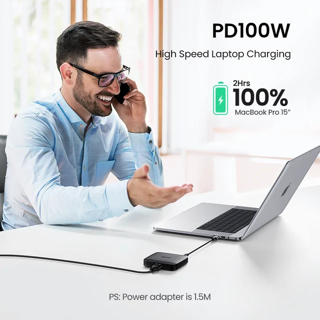 UGREEN Desktop Charger 100W USB Type C PD Charger Quick Charge 4.0 3.0 Fast Charger For iPhone 13 12 MacBook Laptop Smartphone 3