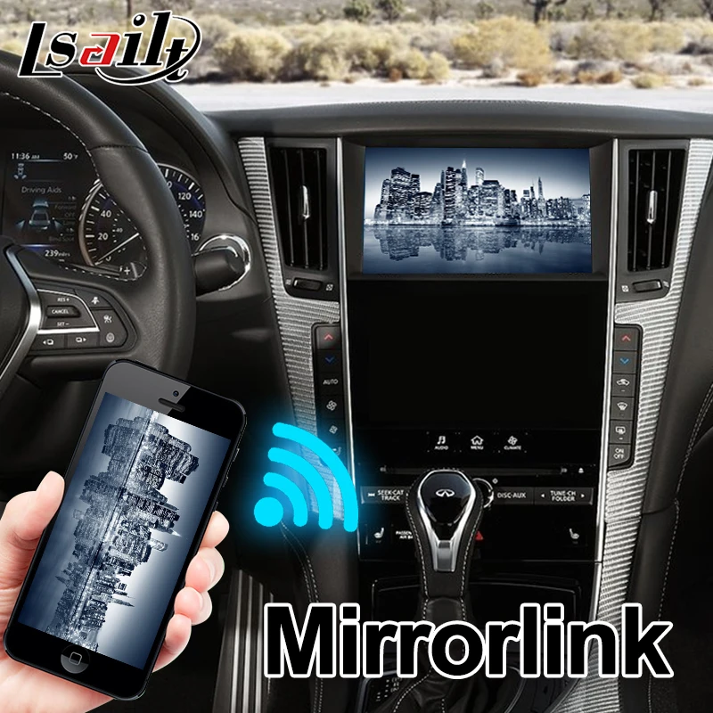 Android gps навигационная система для Infiniti Q50 Q60 видео интерфейс коробка с Carplay youtube четырехъядерный waze Яндекса заднего вида