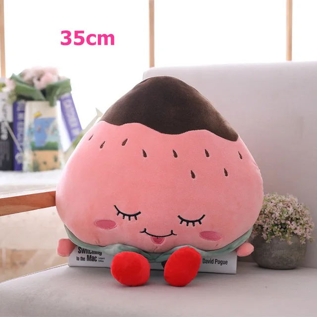 35-70 см Kawaii арбуз и клубника Плюшевые игрушечные растения мультфильм милые мягкие куклы подушка для мальчиков подушка для девочек для детей - Цвет: 35cm Strawberry