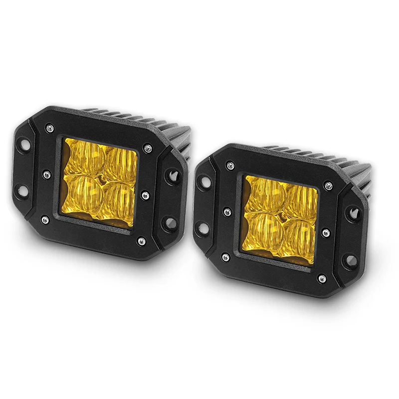 

DERI 2pcs led work light 5D Double row 12W 3000k amber Fog lamp spot flood beam led driving light for Motorcycle SUV ATV Truck