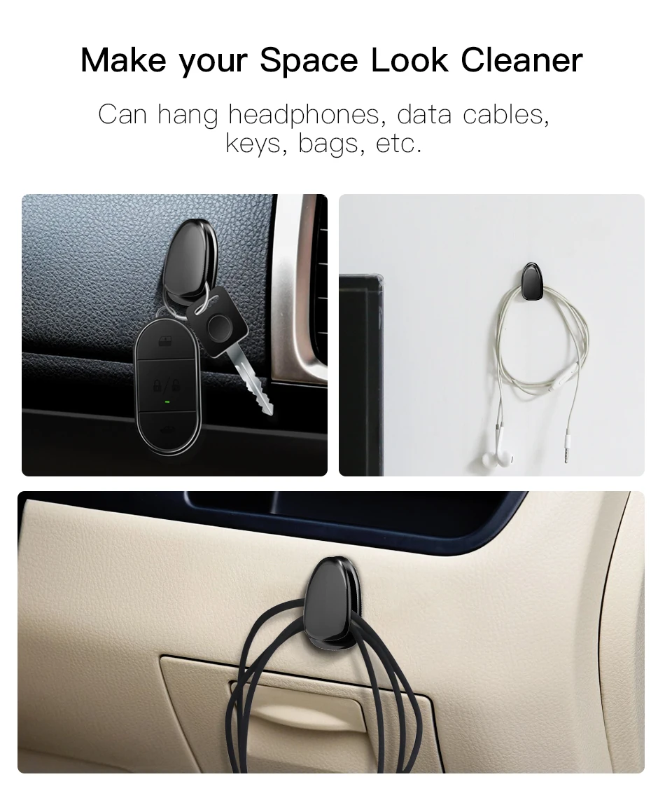 !ACCEZZ 3pcSet Magnetic Car Phone Holder Universal Wall Sticker 2-in-1 Paste Stand Hook For iPhone X Xiaomi Huawei Mini Bracket (2)