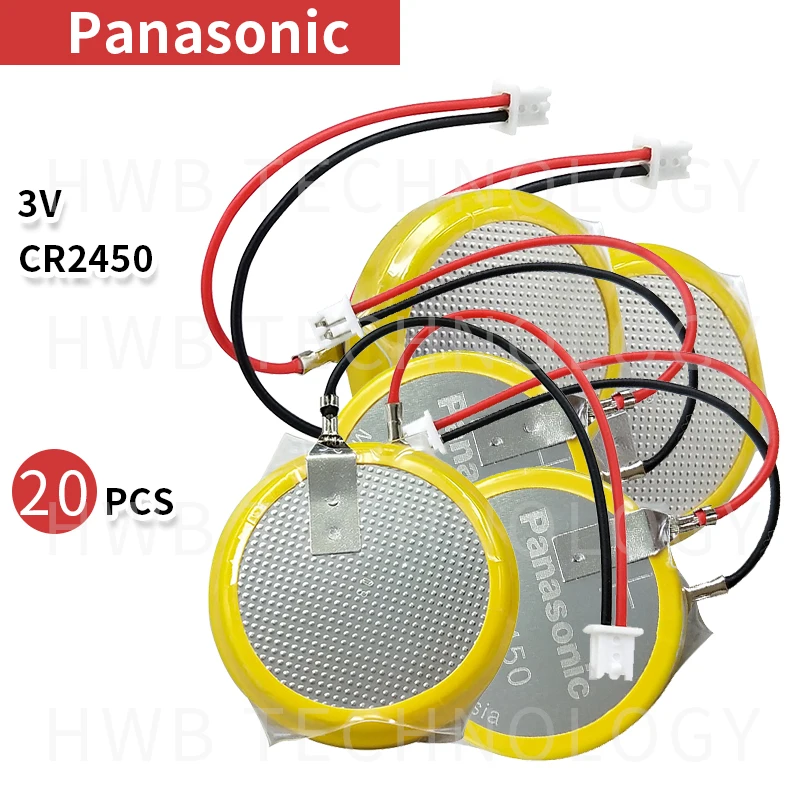 Новинка оригинальный аккумулятор Panasonic CR2450 20 шт./лот с припоем проводные