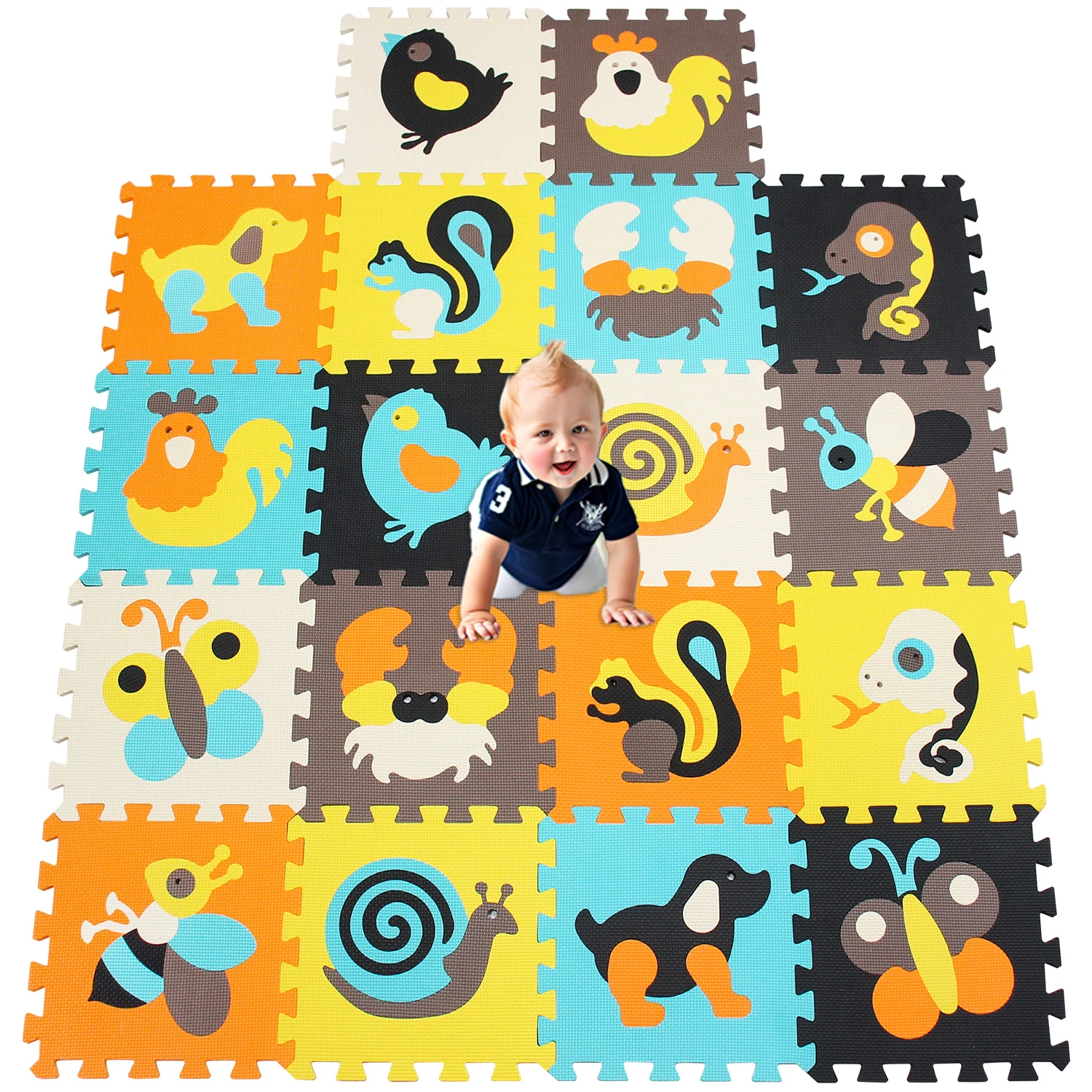 

MEIQICOOL 18 PCS/SET baby play mat cartoon eva foam puzzle mat children jigsaw educational playmat baby activity gym floor mat