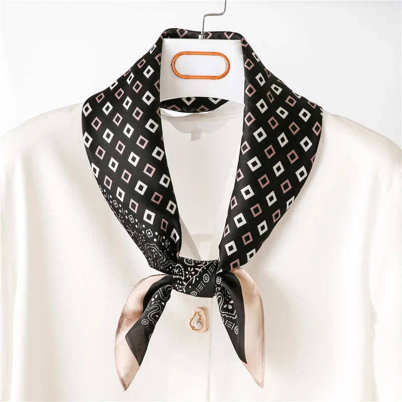 

Simple Small Square Scarf Neckerchief Spring Autumn and Summer New Professional Hair Band 50cm
