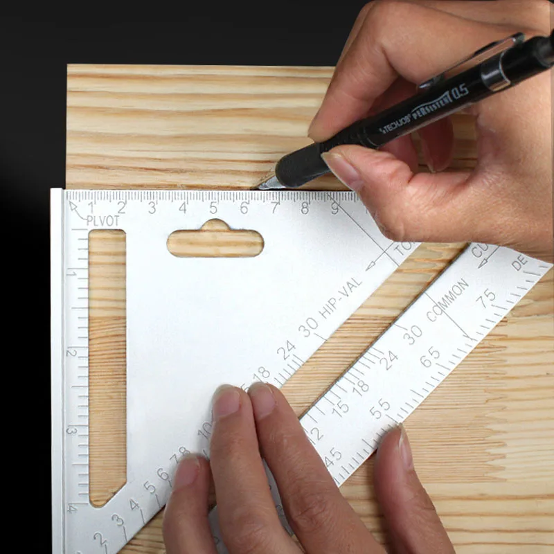 Треугольный транспортир из алюминиевого сплава 7 дюймов прямоугольная