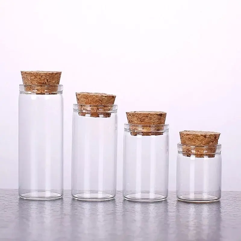 3PCS 5/8/10/12/14ml glass test tube clear mini bottle with cork Small Transparent wishing Decorative jar | Дом и сад