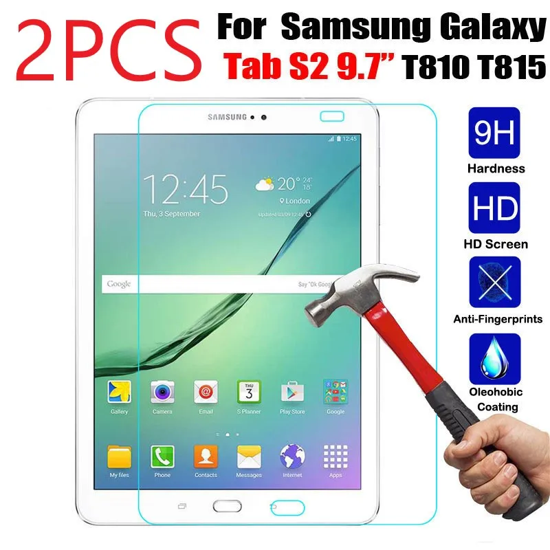 Закаленное стекло для Samsung Galaxy Tab S2 9 7 дюйма T810 T813 T815 T819 2.5D 2 шт. | Компьютеры и офис