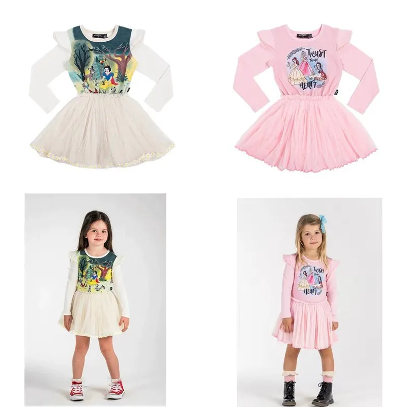 Новинка года; Брендовое платье принцессы для девочек; платье Белоснежки для девочек; Vestidos; детское праздничное Повседневное платье-пачка; детские весенние платья с принтом «Единорог»