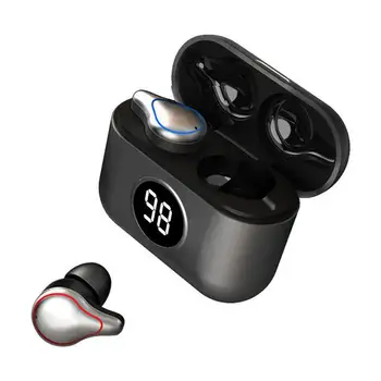 

BEESCLOVER In-Ear Bluetooth5.0 Wireless Earphones LED Power Digital Display with Touch Control+USB Charging Cable+Charging Case