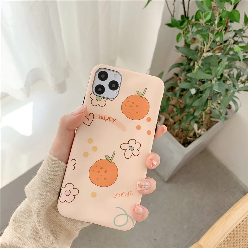 Милый художественный фруктовый апельсин корейский чехол для телефона iPhone 11 Pro Max X