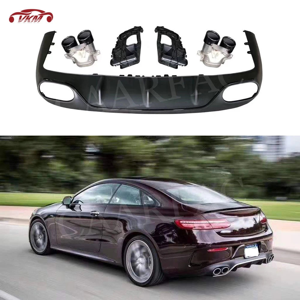 

Rear Lip Diffuser Bumper Spoiler with Exhaust Tips For Benz E Class C238 E200 E300 E53 AMG Coupe Sport 2017-2019 Car Styling