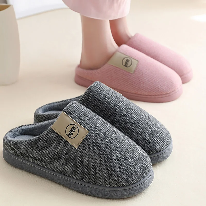 House Slippers Woman Large Size 43-47 Plush Comfortable Winter Woman Slippers For Home TPR Warm Slippers Women