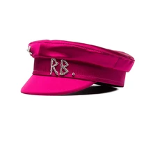 1:1 Top Quality Rhinestone Letter Newsboy Caps Women Flat Militray Caps XS-L