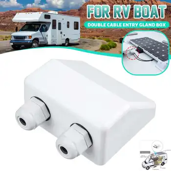

Motorhome Double Wire Entry Gland Box Solar Panel Roof Wire Entry Gland Box Cable Dual Hole RV Caravan Car Accessories