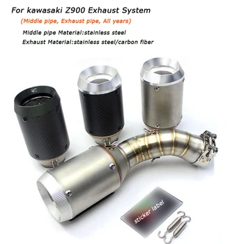 

51mm Header Motorcycle Exhaust Muffle Pipe DB Killer With Middle Link Pipe For kawasaki z900 2017 2018