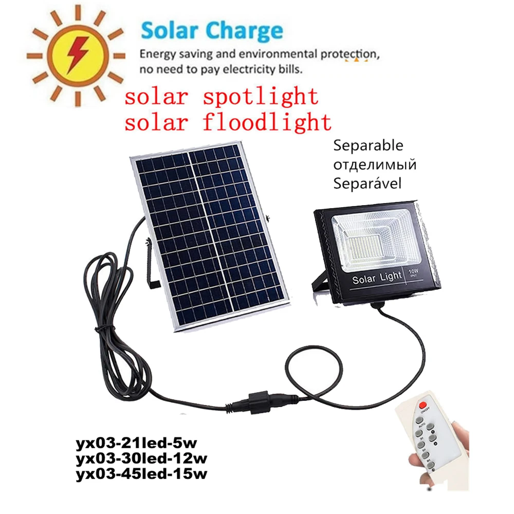 

LED Solar Street Light Auto Solar Garden Wall Lamp For Outdoor Waterproof Lighting remote timer split mount indoor home security