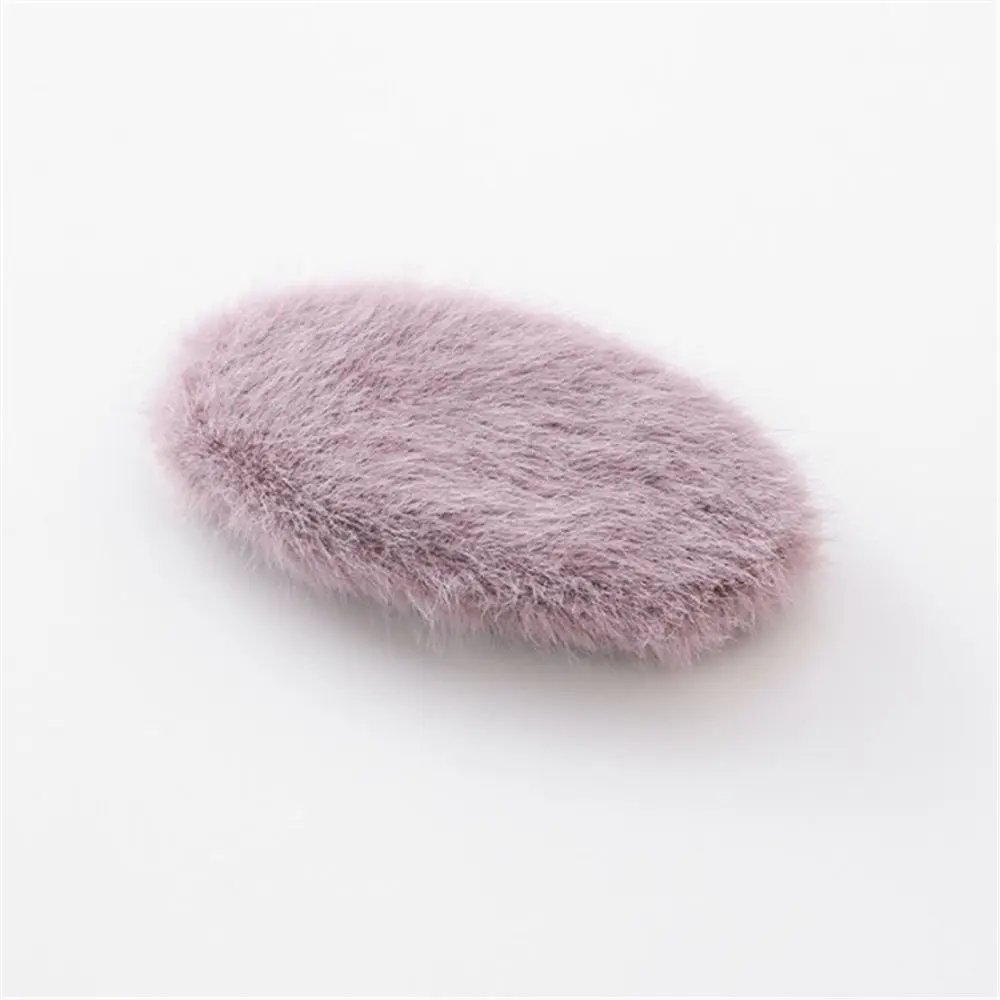 Purple Oval Новинка, 1 шт., Осень-зима, шпильки с плюшевыми шариками, головные уборы для женщин, девушек, милые заколки для волос, заколка, аксессуары - Цвет: Purple Oval