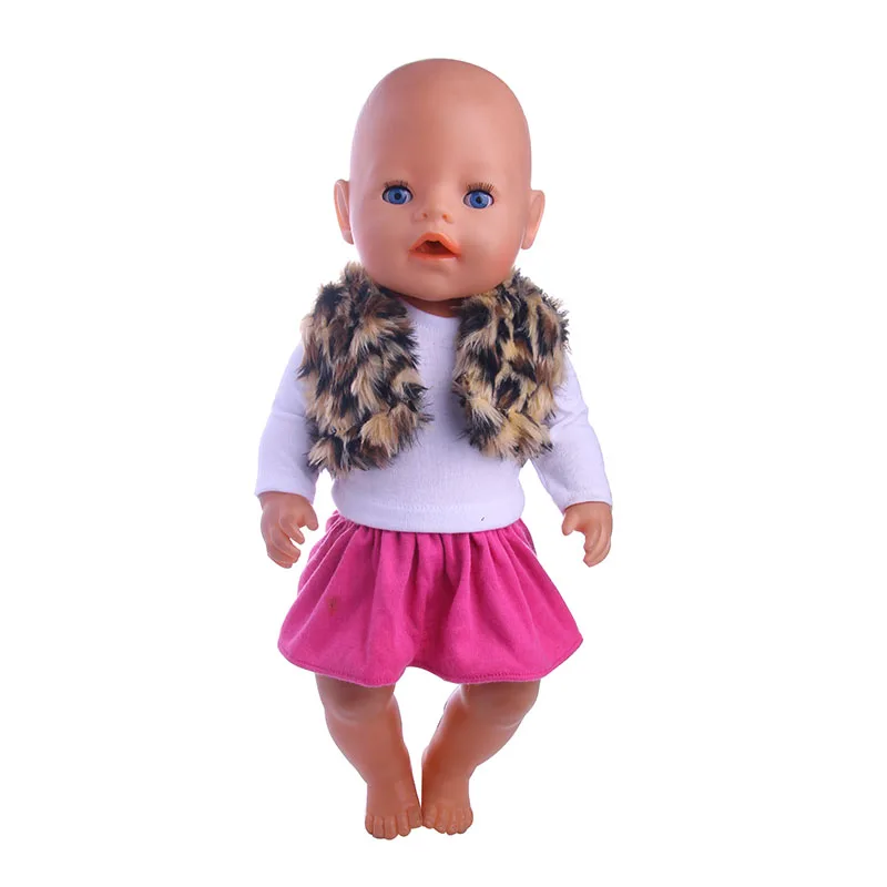 Теплый костюм из трех предметов(жилет+ юбка+ Топ); подходит для американского и американского стиля 18 и 43 см; Одежда для куклы; аксессуары; поколение; подарки
