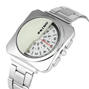 

Newest Design Turntable Case Watch Men Top Fashion Quartz-watch Student Clock Stainless Band Bangle Gift Relogios for Men Women