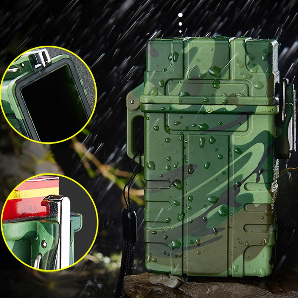 10 шт./лот,, USB зажигалка с держателем, чехол для сигарет, 20 шт., тонкие сигареты, плазменные, электронные, водонепроницаемые, дуговые зажигалки