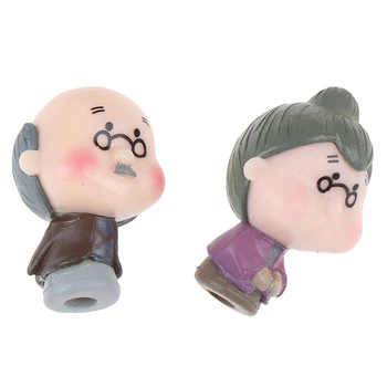 

2pcs/lot Action Cartoon Figure Grandparents Couple Microscopic Micro Landscape Small Garden PVC Decoration Doll Model Anime