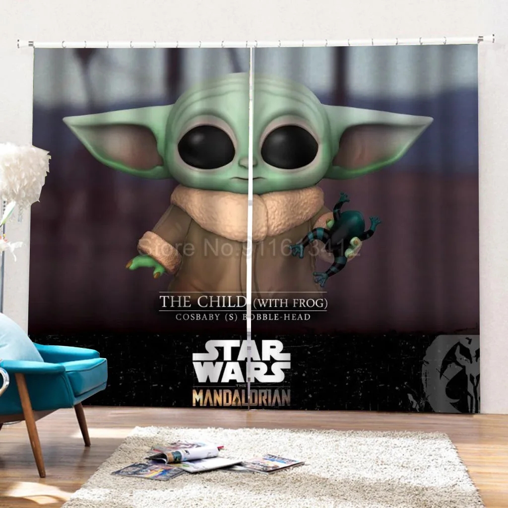 Disney Baby Yoda Blackout Curtain Star Wars Window Drapes For Bedroom