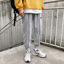 Осенние спортивные штаны, мужские Модные повседневные штаны для бега, Мужская Уличная одежда, свободные прямые брюки в стиле хип-хоп с кулиской, мужские M-2XL