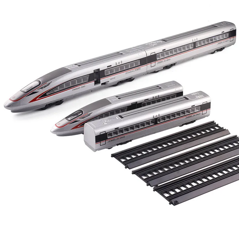 High quality 1:87 Renaissance high-speed train alloy model,simulation sound and light pull back children's toys,free shipping