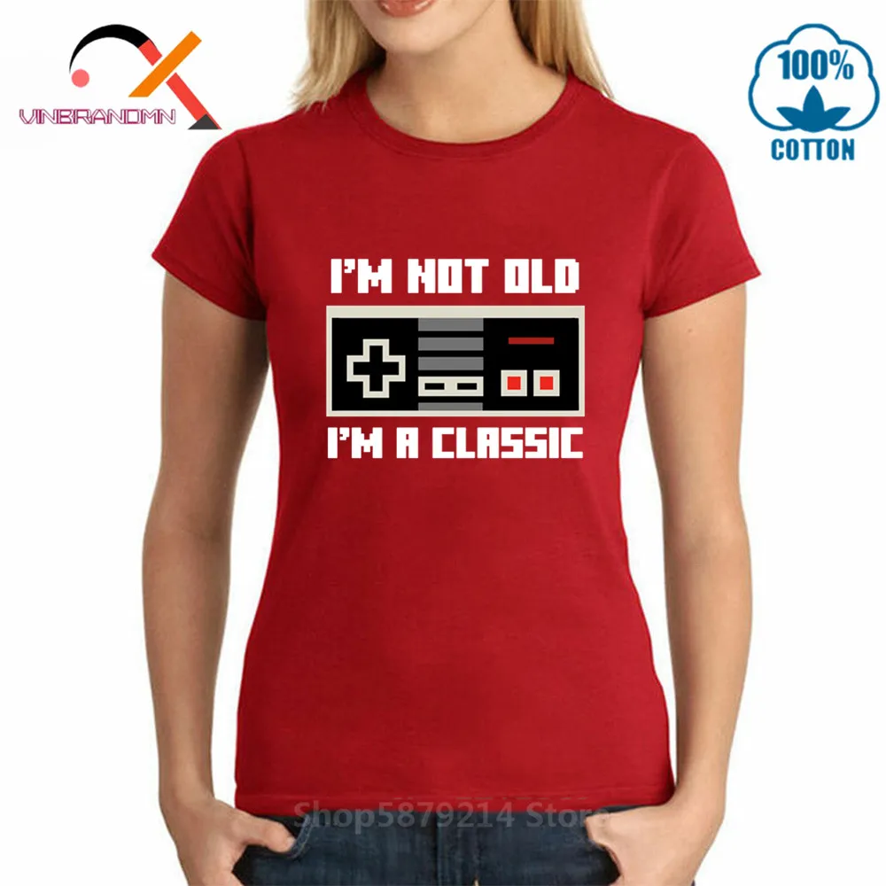 T-Shirt de jeu rétro pour femme, Design Geek, Vintage, avec manette PS, I  am classic, I am not old gamer, PS4, 2021 | AliExpress