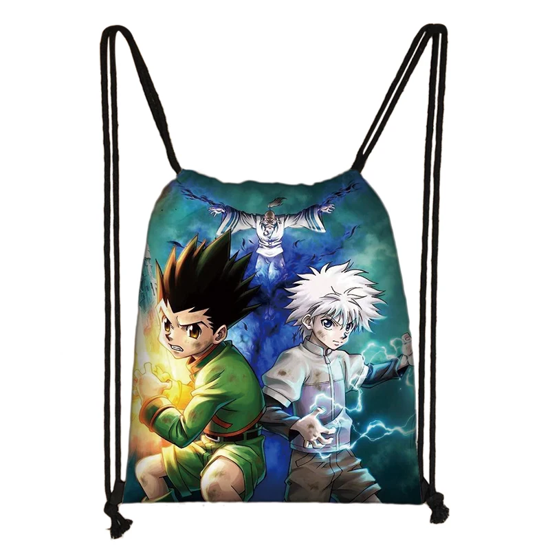 Anime HUNTERxHUNTER Backpack Hunter X Hunter Women Drawstring Bag HXH Killua Zoldyck Gon Freecss Chrollo Girl Storage Travel Bag stylish backpacks for teenage girl Stylish Backpacks