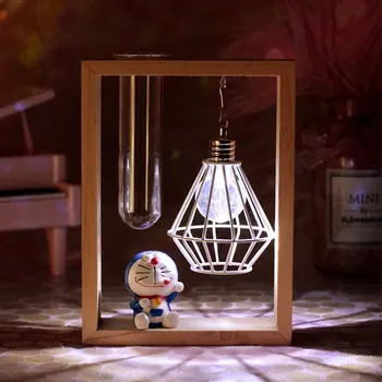 

LED Cartoon Night Light Doraemon Figure Wooden Frame Table Lamp for Kids Children Bedroom Home Decorative Lamp Xmas Girls Gift