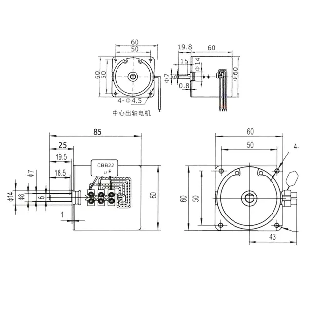 220V 14W 18W Synchron Getriebemotor 50/60HZ Hohes Drehmoment