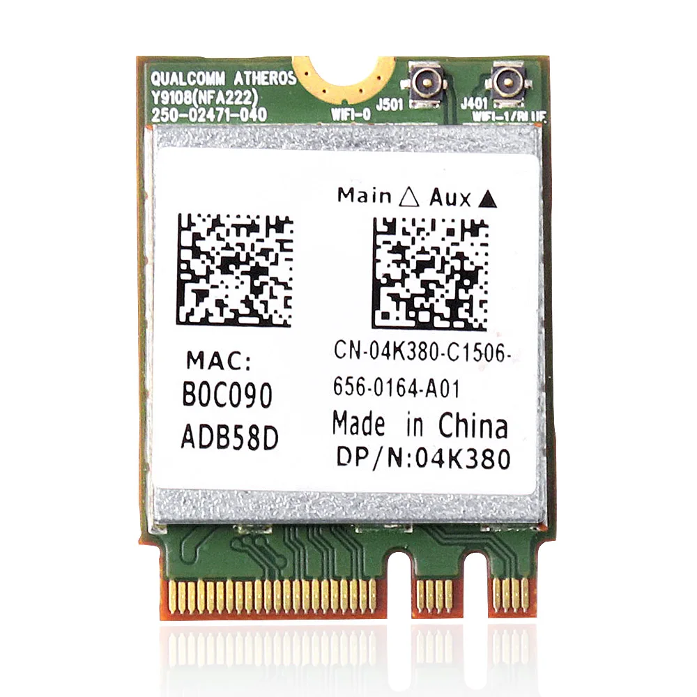 WLAN-карта Atheros QCNFA222 AR5BWB222 802.11a/b/g/n 300M 2 4/5 ГГц NGFF Bluetooth 4 0 WIFI для Dell Toshiba Sony Acer DP/N 04K380 |
