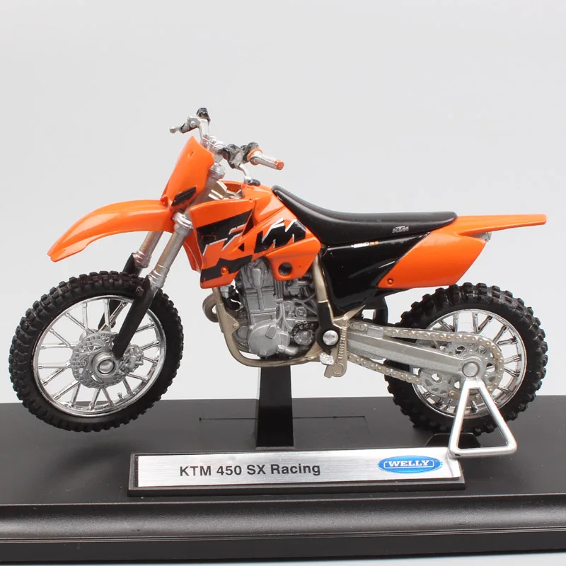 Детские 1:18 весы Welly мини KTM 450 SX гоночный Байк мотокросса модели Diecasts& Toy транспортные средства внедорожный мотоцикл миниатюрный мальчик