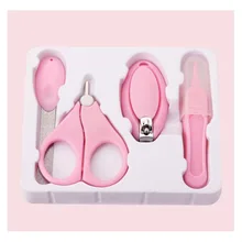Уход за ребенком, набор из 4 предметов, набор ножниц для новорожденных, машинка для стрижки ногтей, ушные пинцеты для чистки носа, детский набор инструментов для ногтей в коробке