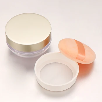 

1pcs 20G Loose Powder Container with Large Mesh Stretch Net Loose Powder Box with Equipped with Puff Cosmetics Powder Empty Box