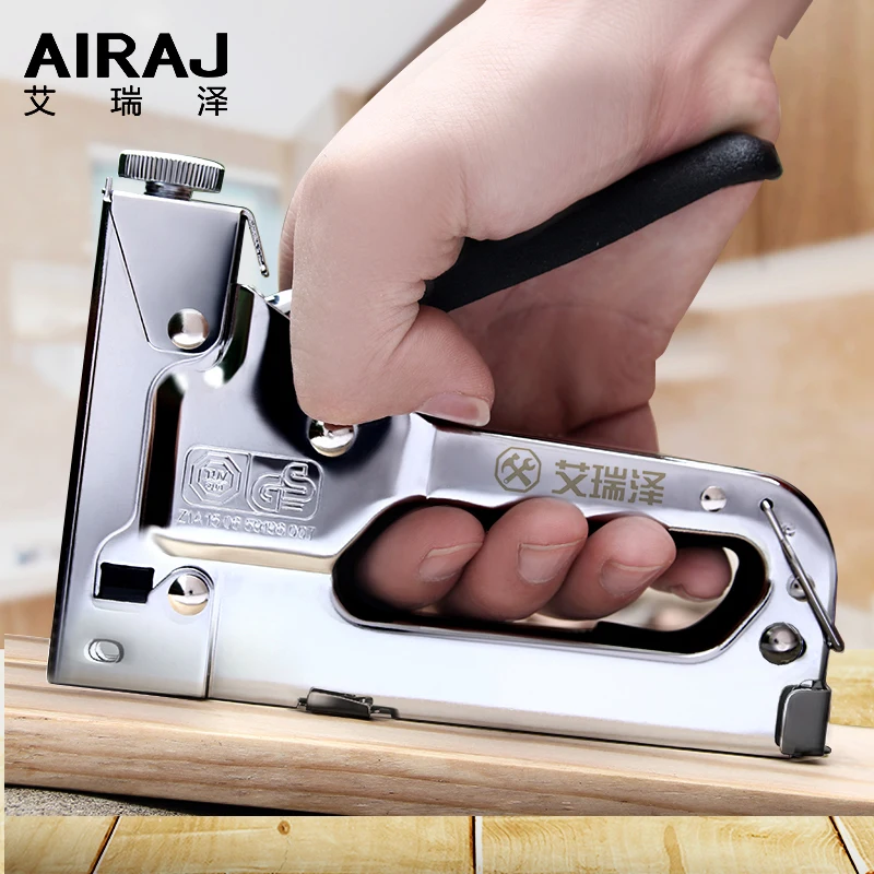 

AIRAJ 3-way Manual Heavy Duty Hand Nail Gun, for Woodworking Tools for Door Nails, Rivets, T-nails