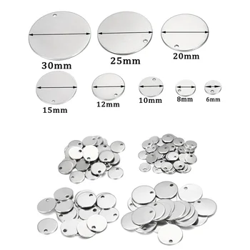 

10-50pcs 6-30 mm Round Stainless Steel Stamping Blank Dog Tags Pendants DIY Bracelet Charm Jewelry Findings Supplies Wholesale