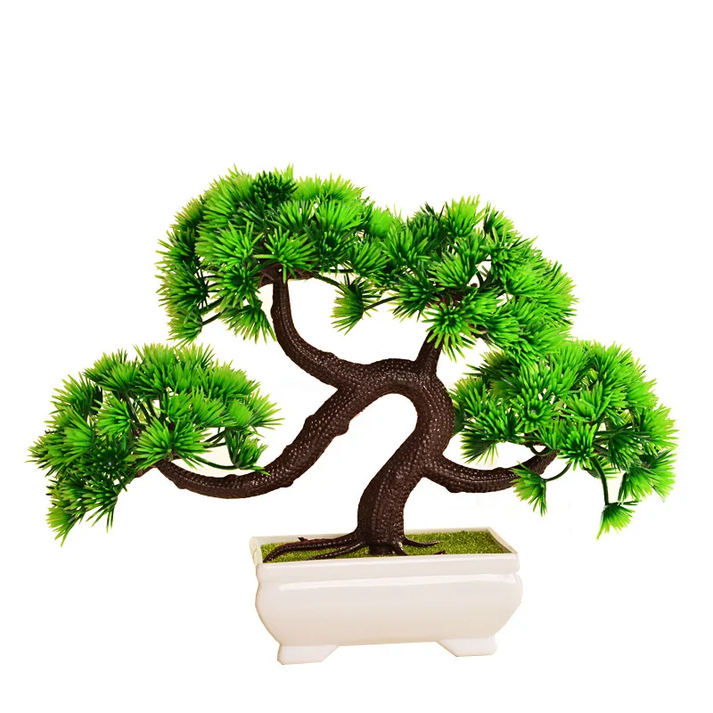 

The Pine Greeting Guests Bonsai Artificial Plants Green Plant Pine Tree Potted Landscape Garden Home Decoration Artificial Grass