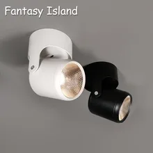 Остров фантазий с поверхностным монтажом Светодиодный точечный светильник лампа 360 регулируемый COB Точечный светильник 5/7 Вт AC85-265 светильник ing светильники Гостиная магазин