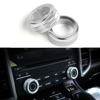 

2pcs Chrome Volume Radio Knob Cover Trim Ring For Porsche 911 Cayenne Macan 718